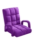 SOGA Foldable Lounge Cushion Adjustable Floor Lazy Recliner Chair with Armrest Purple, hi-res