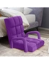 SOGA Foldable Lounge Cushion Adjustable Floor Lazy Recliner Chair with Armrest Purple, hi-res