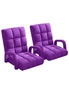 SOGA 2X Foldable Lounge Cushion Adjustable Floor Lazy Recliner Chair with Armrest Purple, hi-res