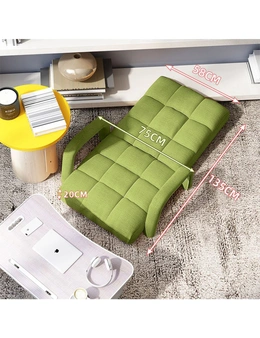 SOGA 2X Foldable Lounge Cushion Adjustable Floor Lazy Recliner Chair with Armrest Yellow Green