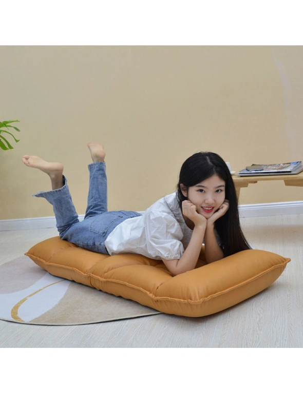 SOGA Yellow Lounge Recliner Lazy Sofa Bed Tatami Cushion Collapsible Backrest Seat Home Office Decor, hi-res image number null