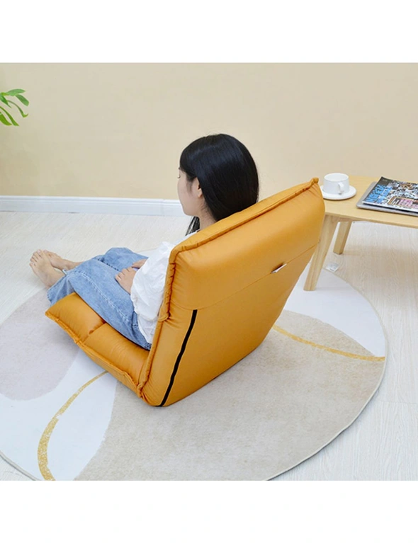 SOGA Yellow Lounge Recliner Lazy Sofa Bed Tatami Cushion Collapsible Backrest Seat Home Office Decor, hi-res image number null