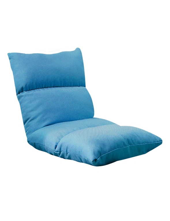 SOGA Lounge Floor Recliner Adjustable Lazy Sofa Bed Folding Game Chair Blue, hi-res image number null