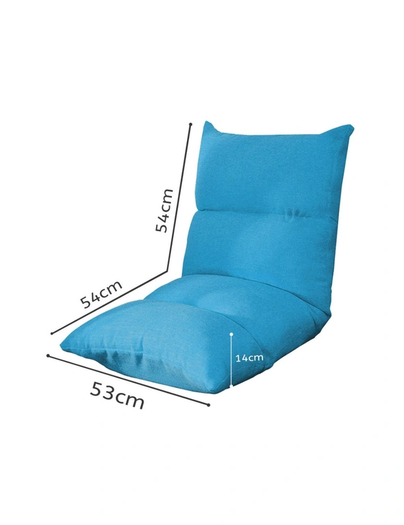 SOGA Lounge Floor Recliner Adjustable Lazy Sofa Bed Folding Game Chair Blue, hi-res image number null