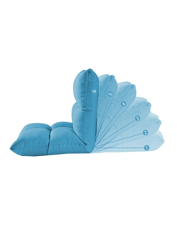 SOGA 2X Lounge Floor Recliner Adjustable Lazy Sofa Bed Folding Game Chair Blue, hi-res image number null