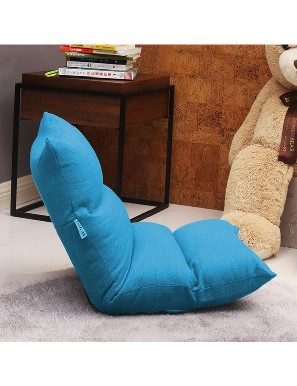 SOGA 2X Lounge Floor Recliner Adjustable Lazy Sofa Bed Folding Game Chair Blue, hi-res image number null