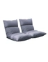 SOGA 2X Lounge Floor Recliner Adjustable Lazy Sofa Bed Folding Game Chair Grey, hi-res