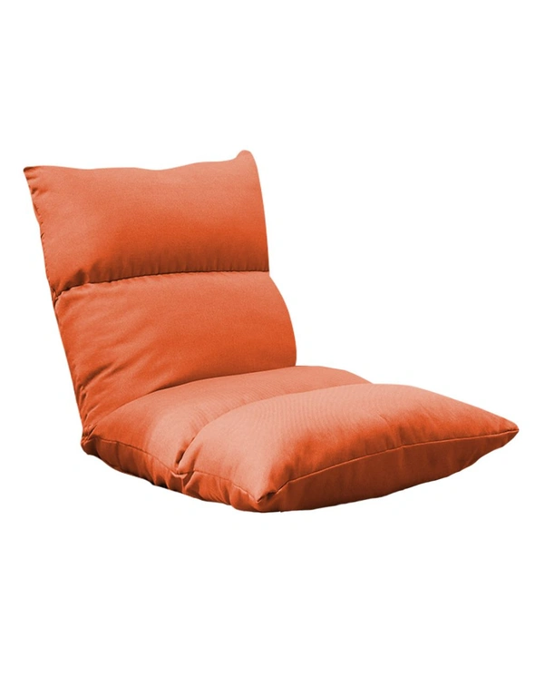 SOGA Lounge Floor Recliner Adjustable Lazy Sofa Bed Folding Game Chair Orange, hi-res image number null