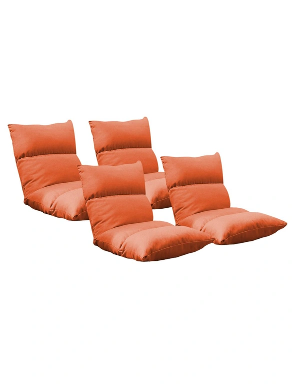 SOGA 4X Lounge Floor Recliner Adjustable Lazy Sofa Bed Folding Game Chair Orange, hi-res image number null