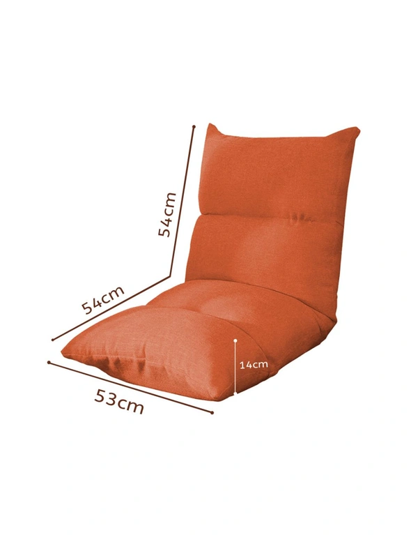 SOGA 4X Lounge Floor Recliner Adjustable Lazy Sofa Bed Folding Game Chair Orange, hi-res image number null