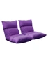 SOGA 2X Lounge Floor Recliner Adjustable Lazy Sofa Bed Folding Game Chair Purple, hi-res