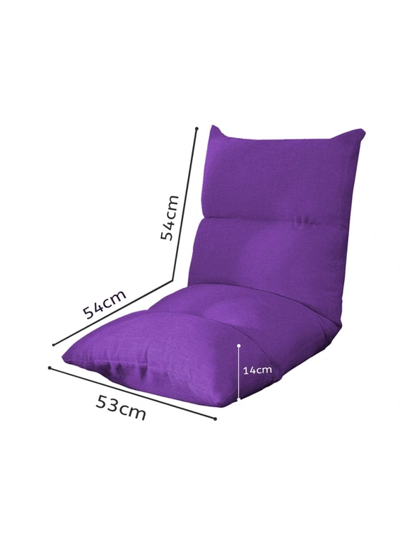 SOGA 2X Lounge Floor Recliner Adjustable Lazy Sofa Bed Folding Game Chair Purple, hi-res image number null