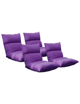 SOGA 4X Lounge Floor Recliner Adjustable Lazy Sofa Bed Folding Game Chair Purple