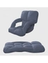 SOGA 2X Foldable Lounge Cushion Adjustable Floor Lazy Recliner Chair with Armrest Grey, hi-res