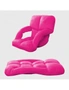 SOGA 2X Foldable Lounge Cushion Adjustable Floor Lazy Recliner Chair with Armrest Pink, hi-res