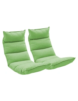 SOGA 2X Foldable Tatami Floor Sofa Bed Meditation Lounge Chair Recliner Lazy Couch Green