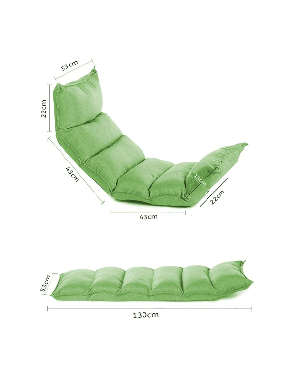 SOGA 2X Foldable Tatami Floor Sofa Bed Meditation Lounge Chair Recliner Lazy Couch Green, hi-res image number null