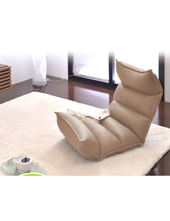 SOGA Foldable Tatami Floor Sofa Bed Meditation Lounge Chair Recliner Lazy Couch Khaki, hi-res image number null