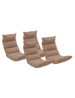 SOGA 4X Foldable Tatami Floor Sofa Bed Meditation Lounge Chair Recliner Lazy Couch Khaki