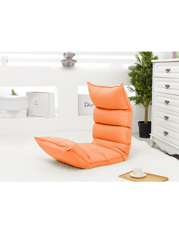 SOGA Foldable Tatami Floor Sofa Bed Meditation Lounge Chair Recliner Lazy Couch Orange, hi-res image number null