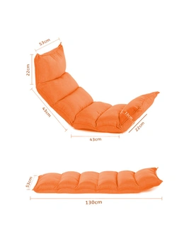 SOGA 4X Foldable Tatami Floor Sofa Bed Meditation Lounge Chair Recliner Lazy Couch Orange