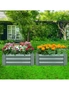 SOGA 90cm Rectangle Galvanised Raised Garden Bed Vegetable Herb Flower Outdoor Planter Box, hi-res