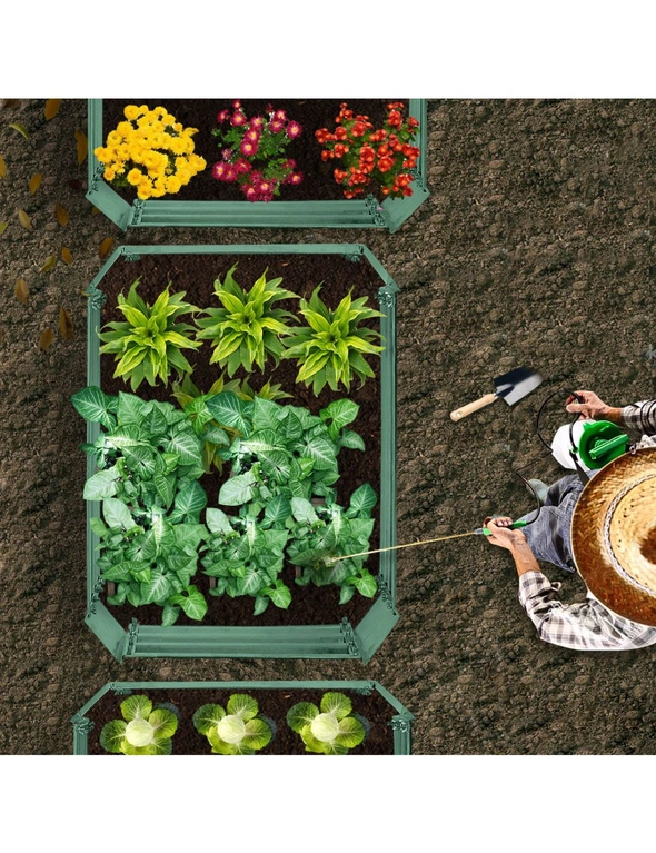 SOGA 2X 90cm Rectangle Galvanised Raised Garden Bed Vegetable Herb Flower Outdoor Planter Box, hi-res image number null