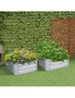 SOGA 2X 100cm Square Galvanised Raised Garden Bed Vegetable Herb Flower Outdoor Planter Box, hi-res