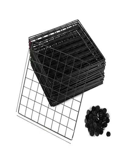 SOGA Black Portable 2 Tier Cube Storage Organiser Foldable DIY Modular Grid Space Saving Shelf, hi-res image number null
