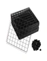 SOGA Black Portable 2 Tier Cube Storage Organiser Foldable DIY Modular Grid Space Saving Shelf, hi-res