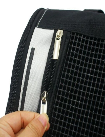 SOGA 2X Black Pet Carrier Backpack Breathable Mesh Portable Safety Travel Essentials Outdoor Bag, hi-res image number null