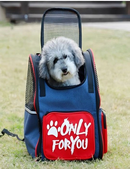 SOGA Red Pet Carrier Backpack Breathable Mesh Portable Safety Travel Essentials Outdoor Bag, hi-res image number null