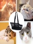 SOGA Black Pet Carrier Bag Breathable Net Mesh Tote Pouch Dog Cat Travel Essentials, hi-res