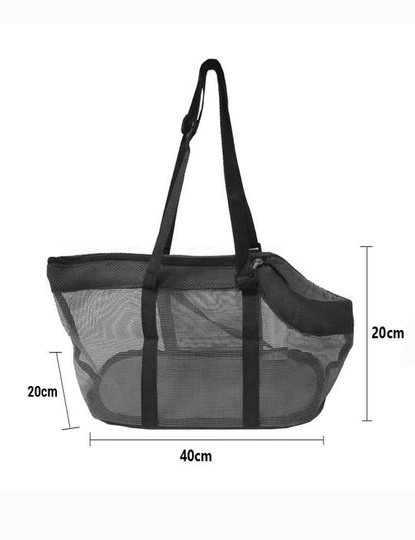 SOGA 2X Black Pet Carrier Bag Breathable Net Mesh Tote Pouch Dog Cat Travel Essentials, hi-res image number null