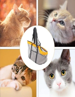 SOGA Orange Pet Carrier Bag Breathable Net Mesh Tote Pouch Dog Cat Travel Essentials
