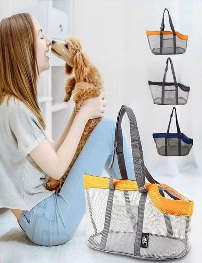 SOGA Orange Pet Carrier Bag Breathable Net Mesh Tote Pouch Dog Cat Travel Essentials, hi-res image number null