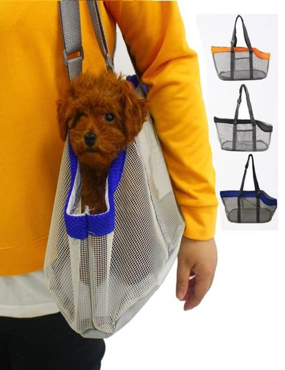 SOGA 2X Grey Pet Carrier Bag Breathable Net Mesh Tote Pouch Dog Cat Travel Essentials, hi-res image number null