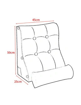 SOGA 4X 45cm Khaki Triangular Wedge Lumbar Pillow Headboard Backrest Sofa Bed Cushion Home Decor
