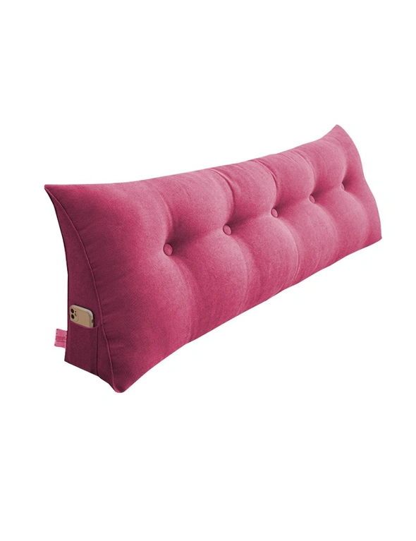 SOGA 100cm Pink Triangular Wedge Bed Pillow Headboard Backrest Bedside Tatami Cushion Home Decor, hi-res image number null