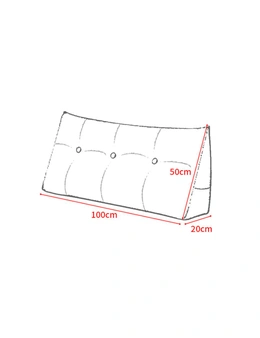 SOGA 2X 100cm Red Triangular Wedge Bed Pillow Headboard Backrest Bedside Tatami Cushion Home Decor
