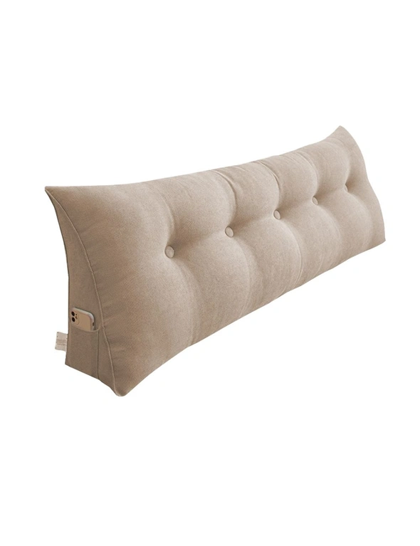 SOGA 120cm Beige Triangular Wedge Bed Pillow Headboard Backrest Bedside Tatami Cushion Home Decor, hi-res image number null