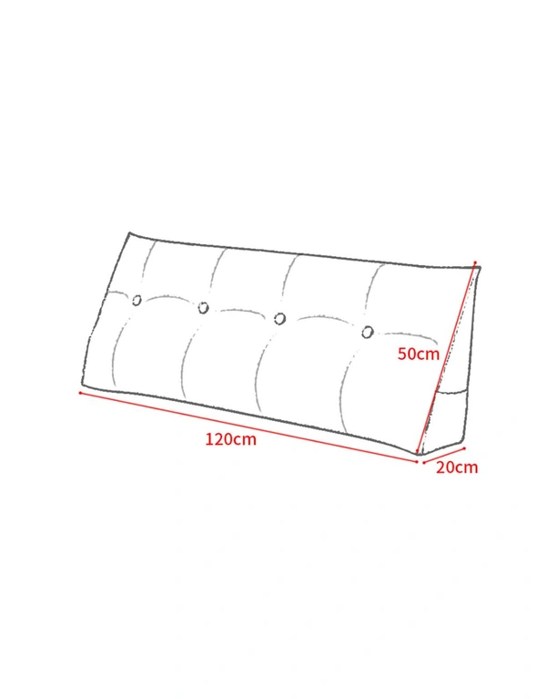 SOGA 120cm Beige Triangular Wedge Bed Pillow Headboard Backrest Bedside Tatami Cushion Home Decor, hi-res image number null