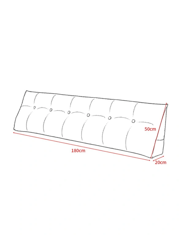 SOGA 4X 180cm Dark Grey Triangular Wedge Bed Pillow Headboard Backrest Bedside Tatami Cushion Home Decor, hi-res image number null