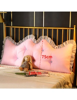 SOGA 4X 180cm Pink Princess Bed Pillow Headboard Backrest Bedside Tatami Sofa Cushion with Ruffle Lace Home Decor