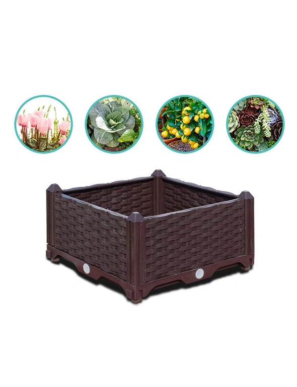 SOGA 40cm Raised Planter Box Vegetable Herb Flower Outdoor Plastic Plants Garden Bed with Legs Deepen, hi-res image number null