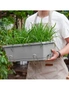 SOGA 49.5cm Gray Rectangular Planter Vegetable Herb Flower Outdoor Plastic Box with Holder Balcony Garden Decor Set of 2, hi-res