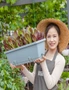 SOGA 49.5cm Blue Rectangular Planter Vegetable Herb Flower Outdoor Plastic Box with Holder Balcony Garden Decor Set of 2, hi-res