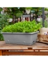 SOGA 49.5cm Gray Rectangular Planter Vegetable Herb Flower Outdoor Plastic Box with Holder Balcony Garden Decor Set of 4, hi-res