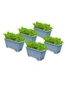 SOGA 49.5cm Blue Rectangular Planter Vegetable Herb Flower Outdoor Plastic Box with Holder Balcony Garden Decor Set of 5, hi-res
