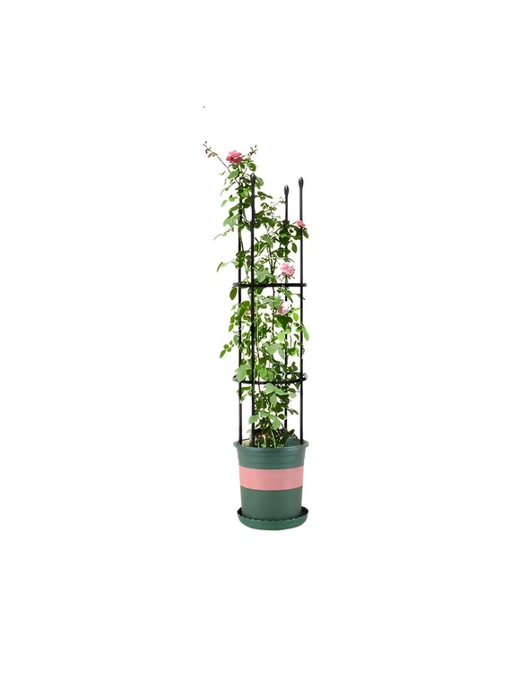 SOGA 103cm 4-Bar Plant Frame Stand Trellis Vegetable Flower Herbs Outdoor Vine Support Garden Rack with Rings, hi-res image number null